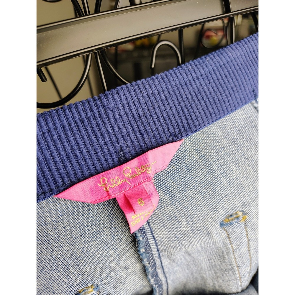 Lilly Pulitzer Denim Pull On Side Zip Jean Pants